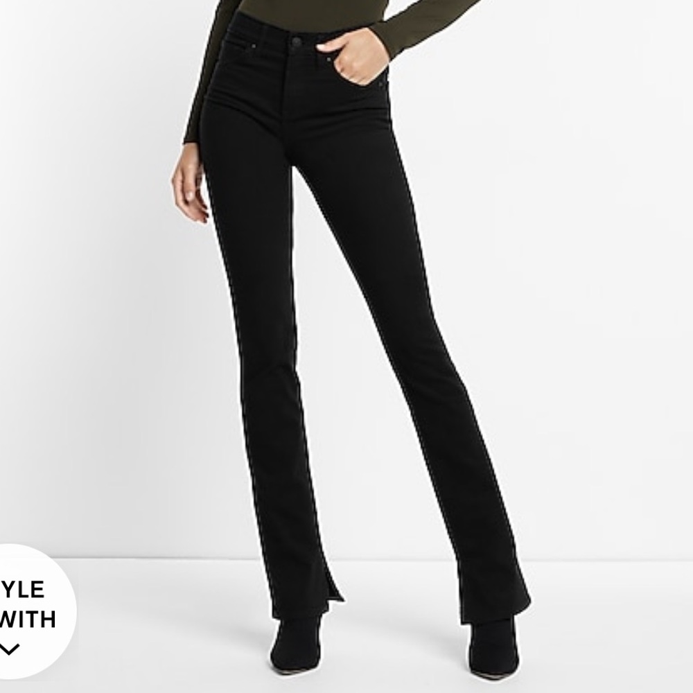 Express mid rise black skyscraper jeans